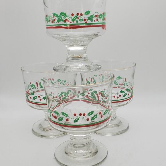 1987 Arby's Libbey Parfait Glasses Set of 4 Christmas - Picture 11 of 12